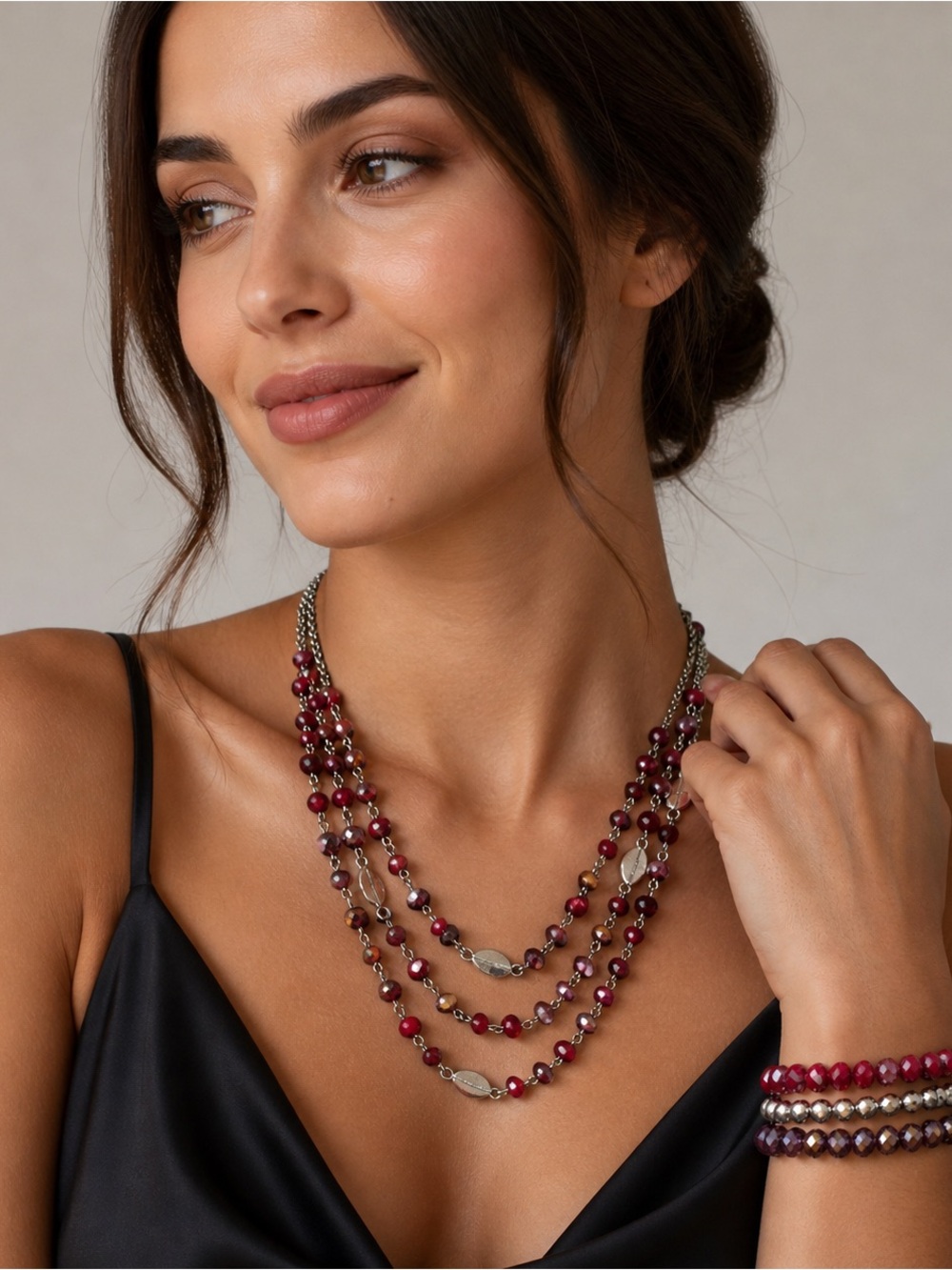 Paparazzi Red and Silver Statement Necklace